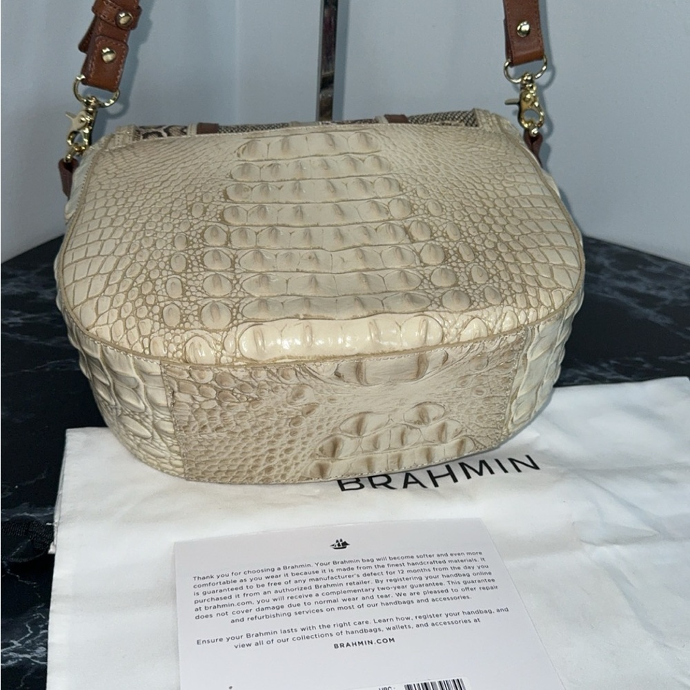 BRAHMIN Handbag Limestone Oleta Sonny Leather Crossbody Bag handbag AUTHENTIC - Picture 11 of 16